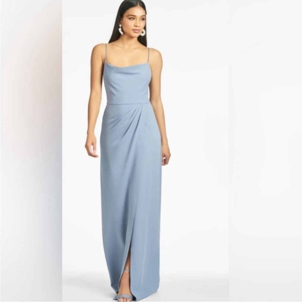 Sachin & Babi NWT Paulina Gown Evening Sleeveless Maxi Dress Slate Blue Sz 10